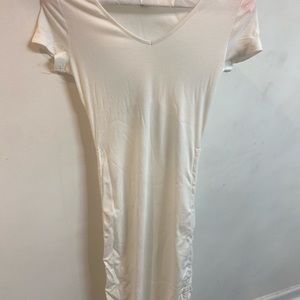 BRAND NEW SHEIN WHITE RUCHED BODYCON DRESS